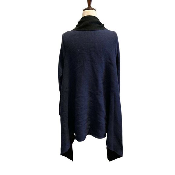 GNW Open Front Waterfall Sweater Cardigan Womens Size Medium Navy Blue Black - Picture 3 of 6